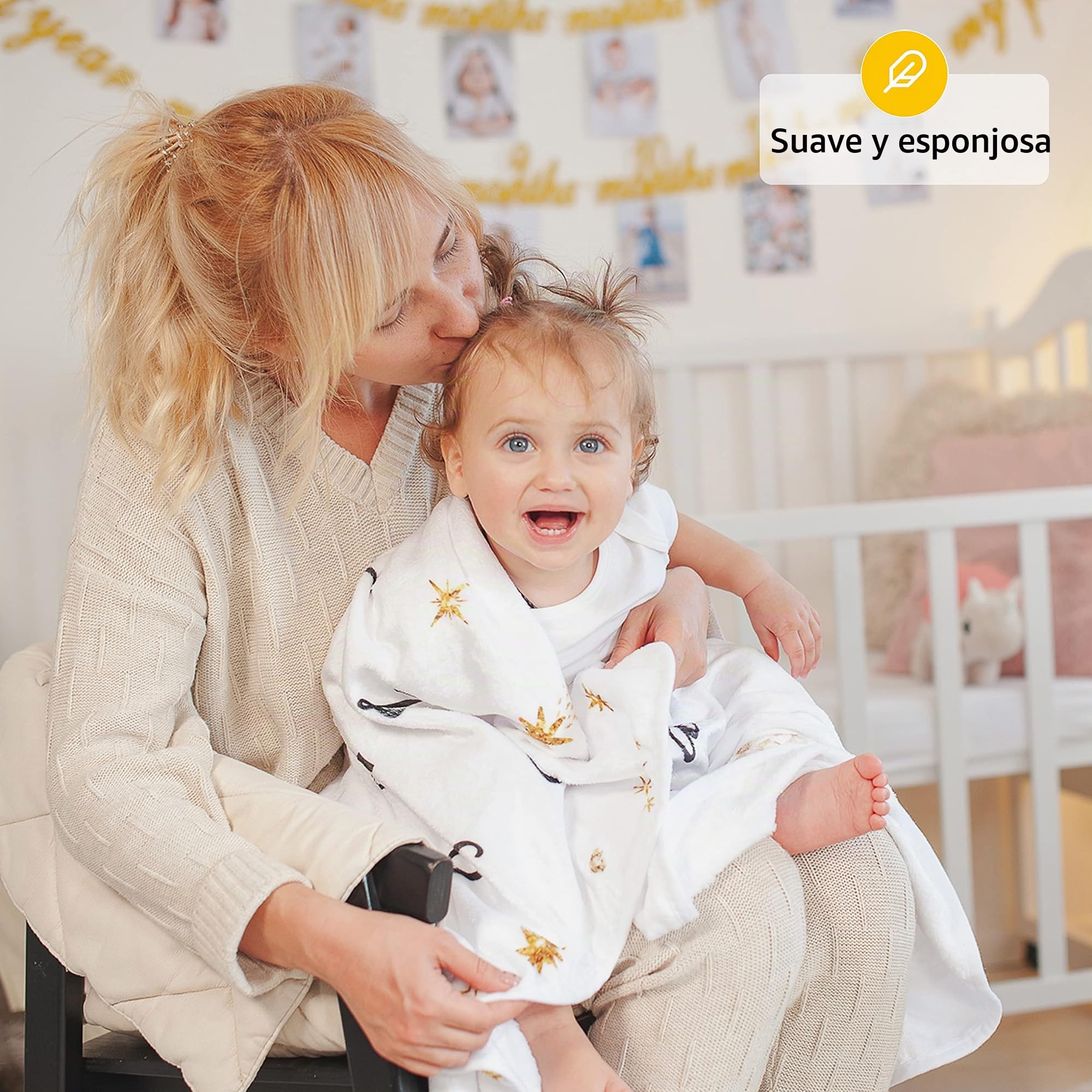 ODOXIA Manta Meses Bebé En Italiano | Manta Bebe Personalizada, Unisex | Star IT | Regalo Personalizado De Nacimiento para Nuevas Mamás | Manta Mensual Bebe | Incluye Marcos De Colores