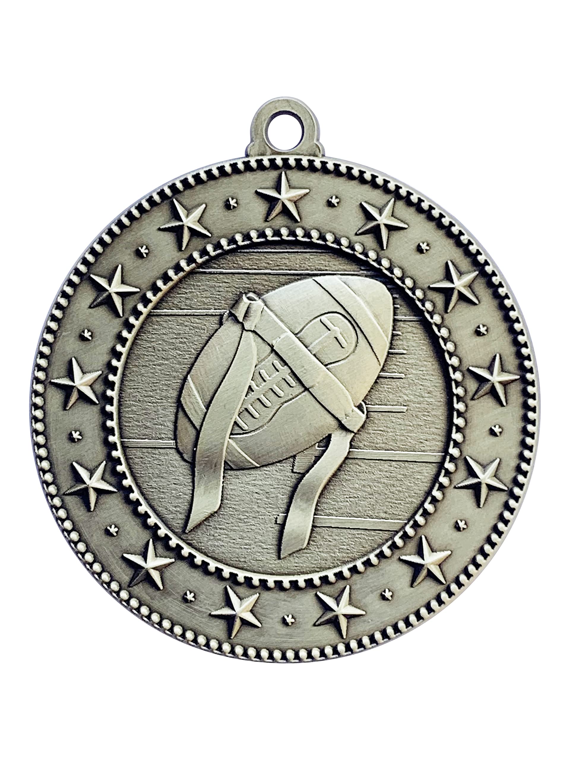 Express Medals Flag Football Gold Medals Trophy Award with Neck Ribbons EMDC55 - (Pack of 10)