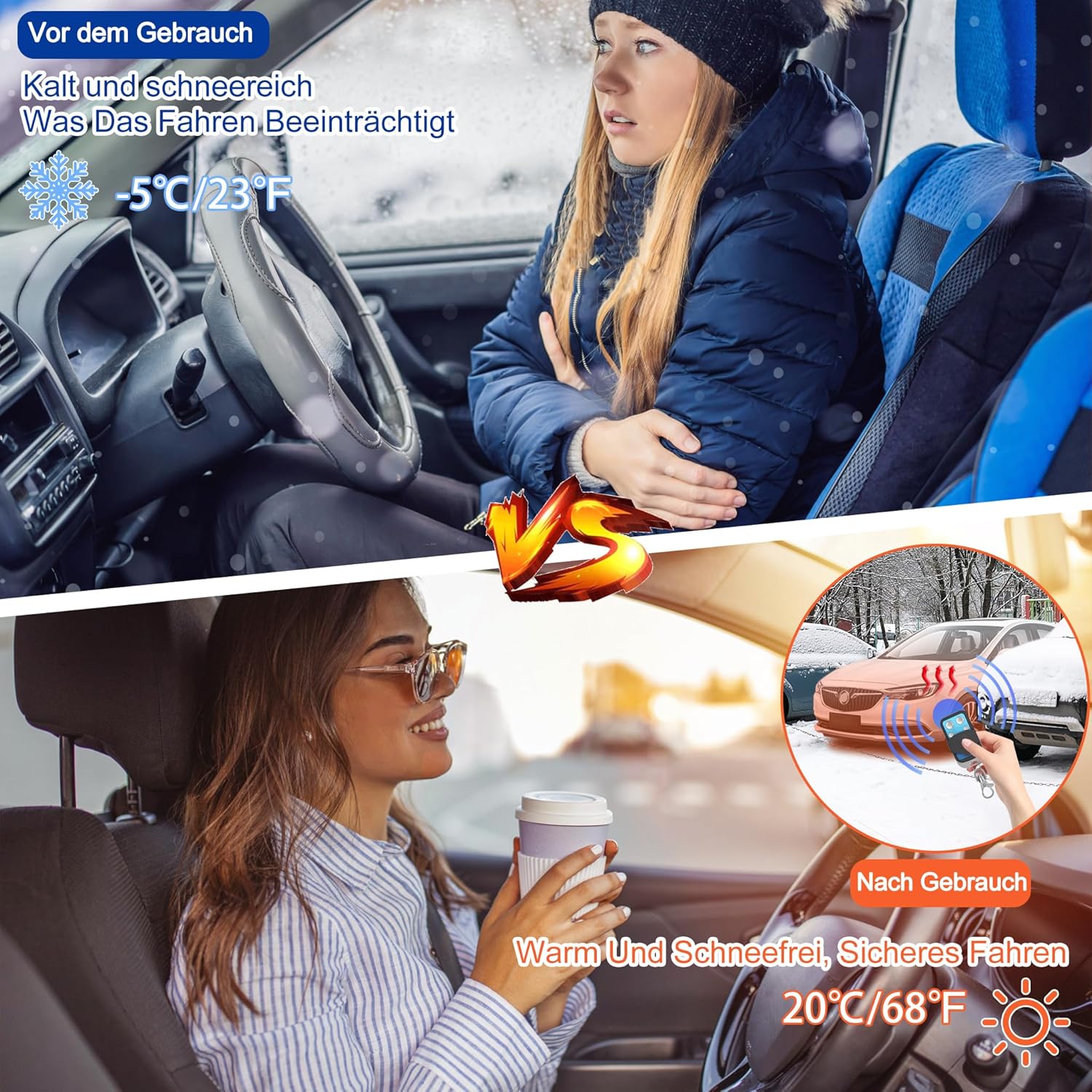 Comparison of cold and warm car interior with Aufun Diesel Heater