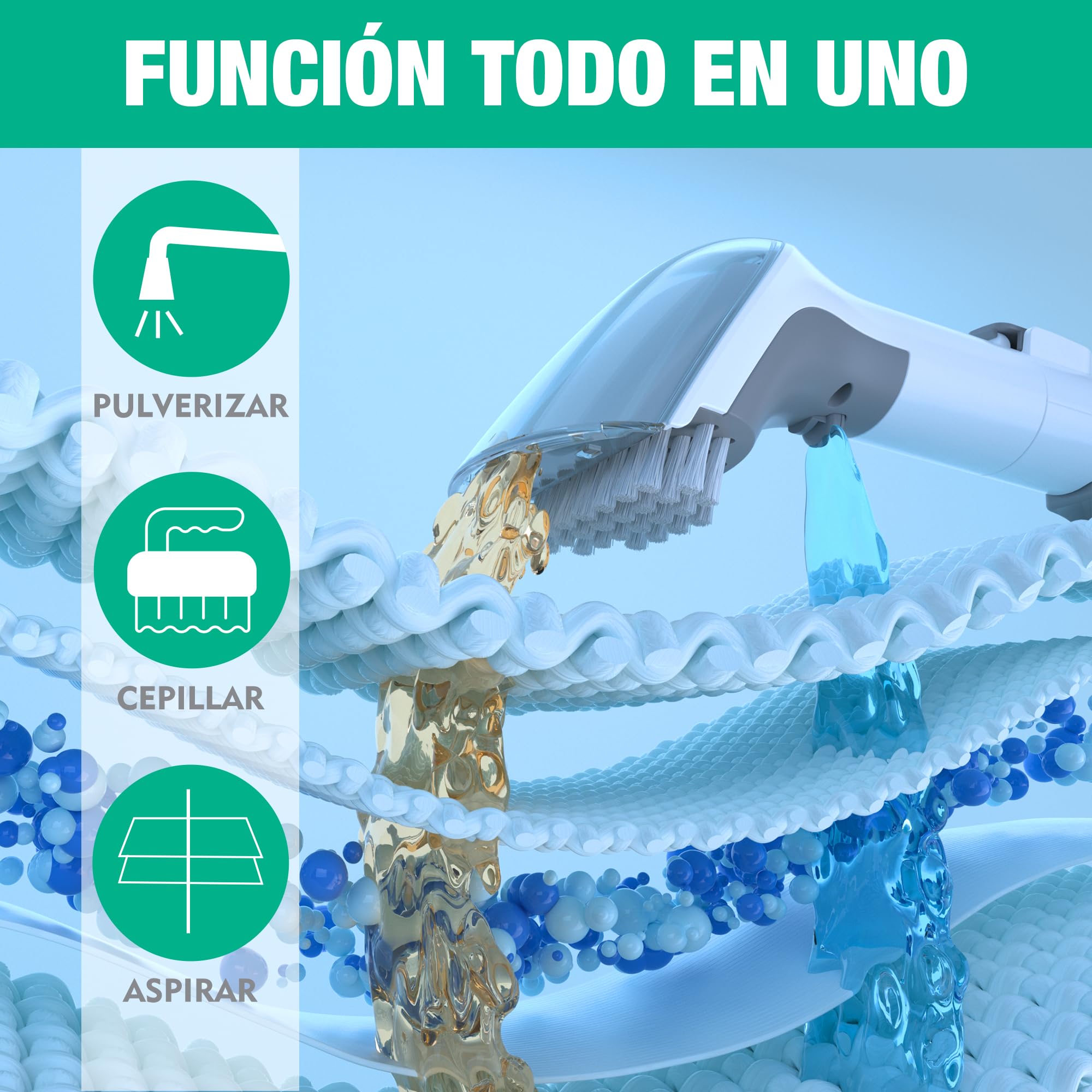 HAUSHOF StainZapper Pro Aspiradora de Agua Tapiceria, 450W Limpiador de Manchas, Limpia Tapicerias con Detergente y Cepillo, Limpiador de Tapicerias para Alfombras, Sofás