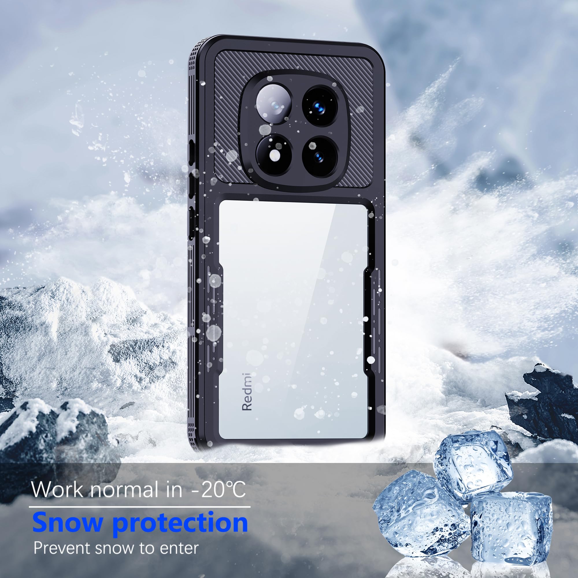 Custodia Xiaomi Redmi Note 14 Pro 5G Impermeabile, IP68 Certificato Waterproof Cover Slim Antiurto Antineve Antipolvere AntiGraffio Subacquea Caso Custodia Xiaomi Redmi Note 14 Pro 5G Impermeabile, IP68 Certificato Waterproof Cover Slim Antiurto Antineve Antipolvere AntiGraffio Subacquea Caso