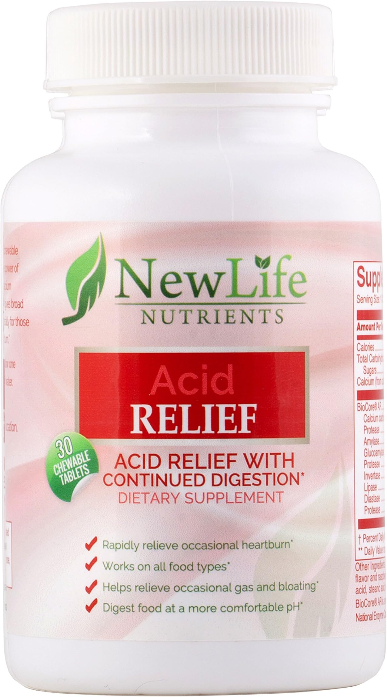 New Life Nutrients - Acid Relief, 30 Chewables