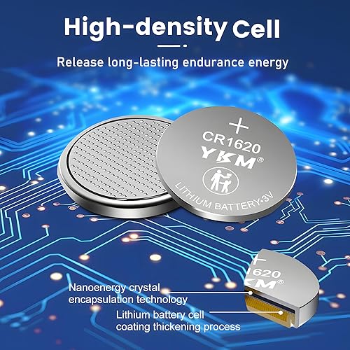 Miniatura 7 de YKM Batería de litio CR1620 1620 3V LM1620 BR1620 ECR1620 Batería de botón de celda de moneda, paquete de 40
