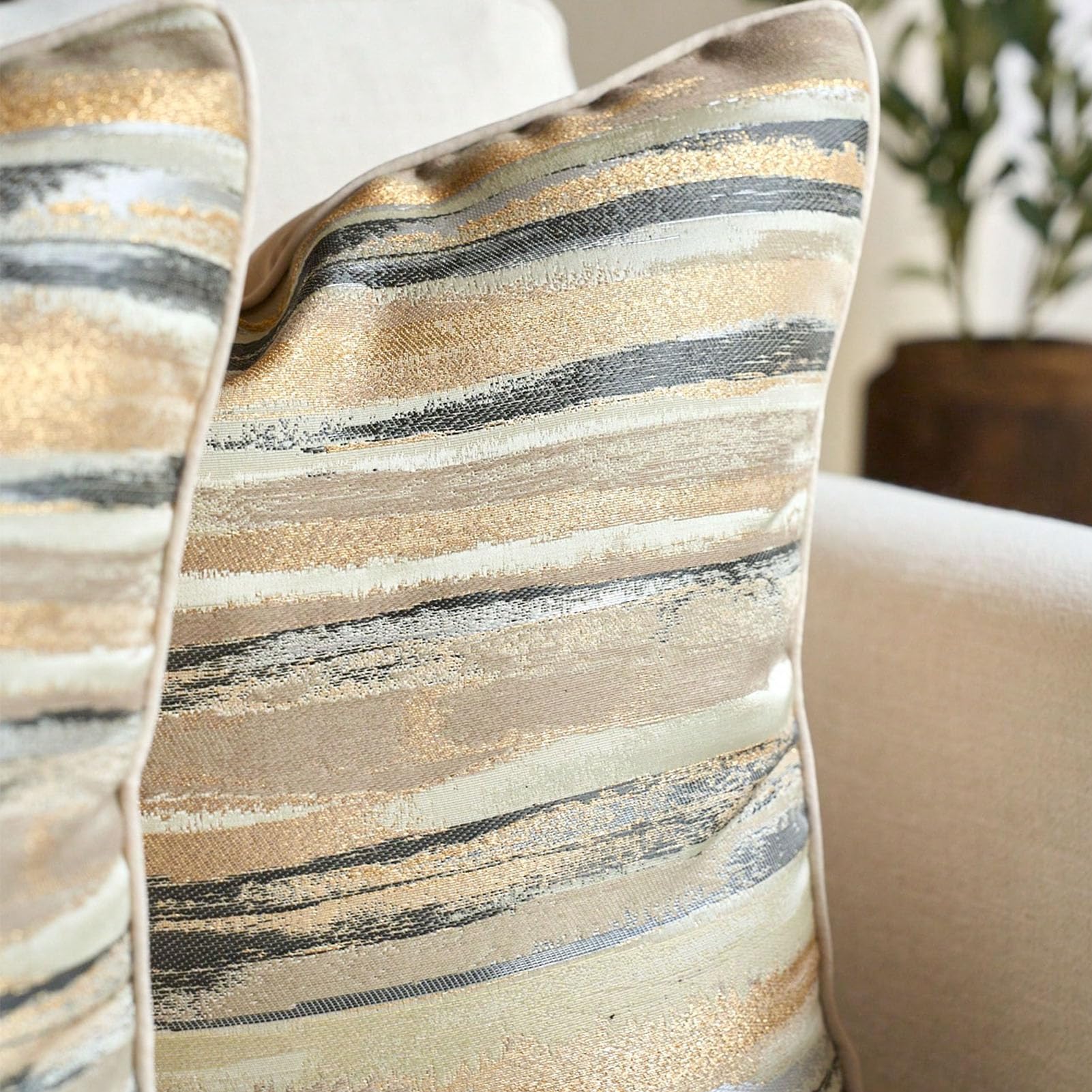 Federe Decorative per Cuscini per Divano in Morbido Tessuto Boho Elegance, Set di 4 per Divano, Poltrona Letto, Oro (50,8x50,8 cm/20x20 pollici)