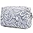 Narwey Cute Makeup Bag Travel Cosmetic Bag Organizer Toiletry Bag Make Up Bags with Compartments for Women Girls (Large, Blue Leaf)
