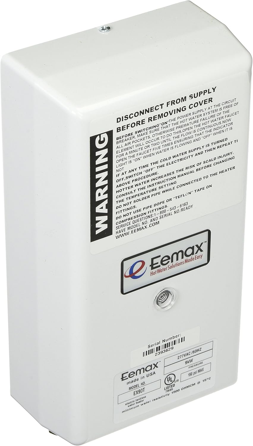 Eemax EX90T 9.0KW 277V Therm Electric Tankless Water Heater On Demand