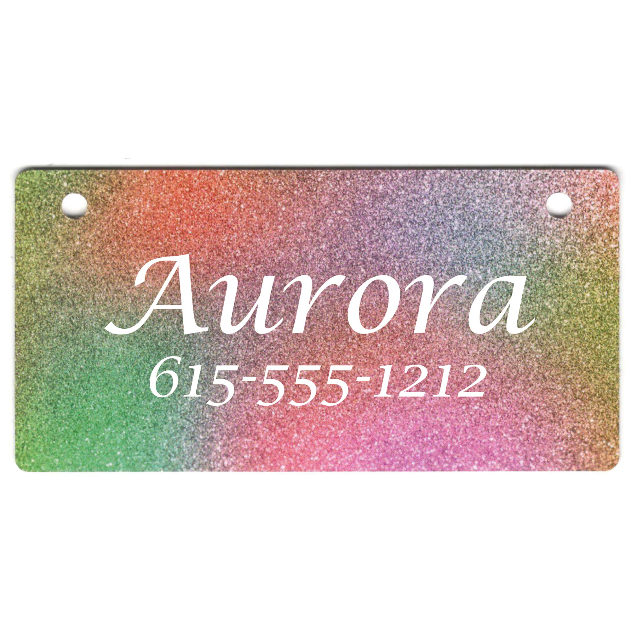 Multicolor Confetti Design Crate Tag Personalized with Your Dog's Name