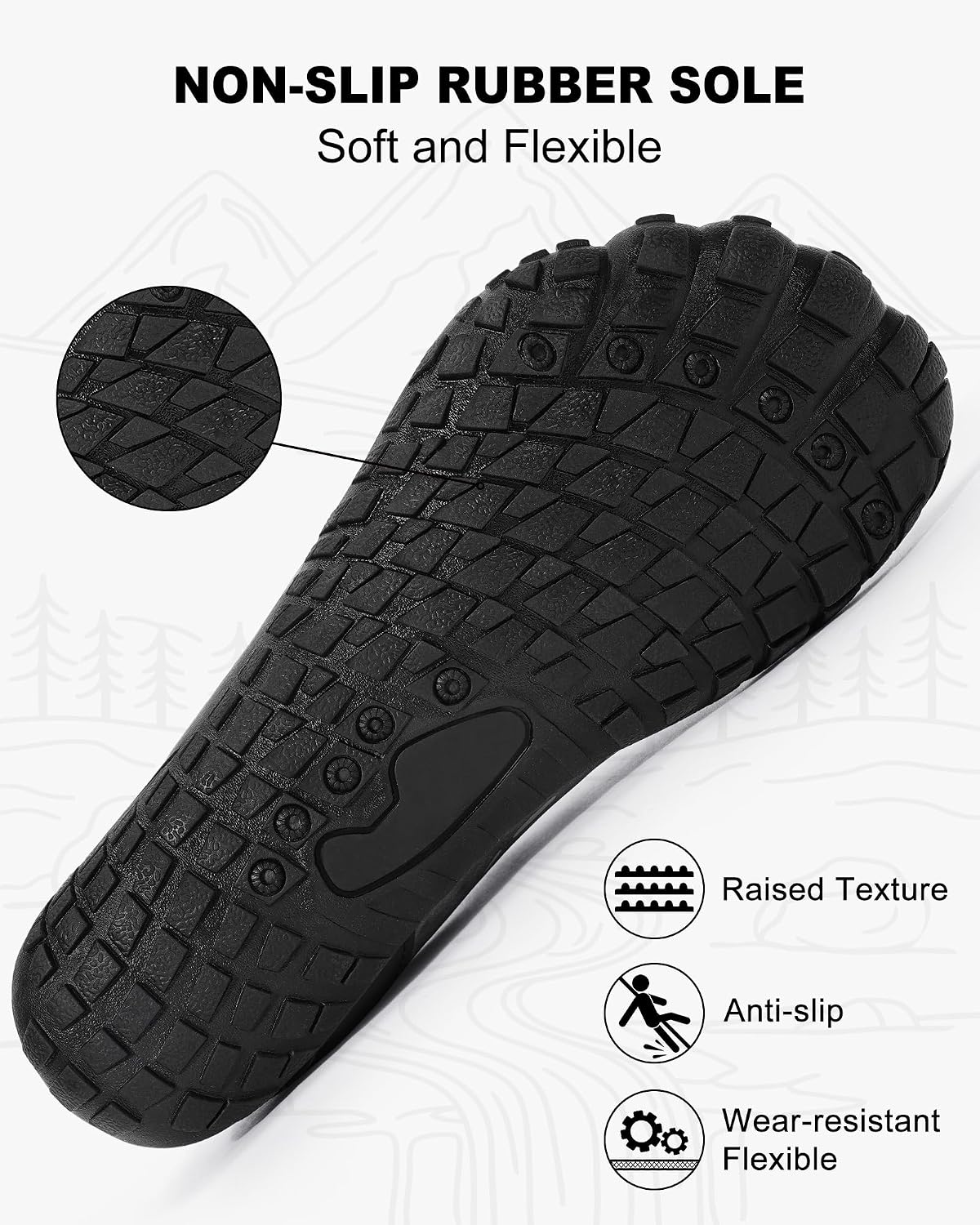 Hike Barefoot Shoes Womens Mens Footwear, Pro Water Shoe Women Men Barefoot Hiking Beach Grounding Shoes for Travel, Wide Toe Box Zero Drop Non-Slip Breathable Lightweight