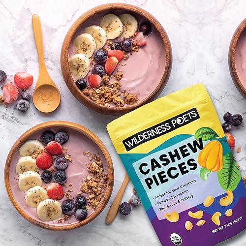 Miniatura 5 de Wilderness Poets piezas de anacardos crudas grado Mylk  tuercas para creaciones culinarias 2 libras