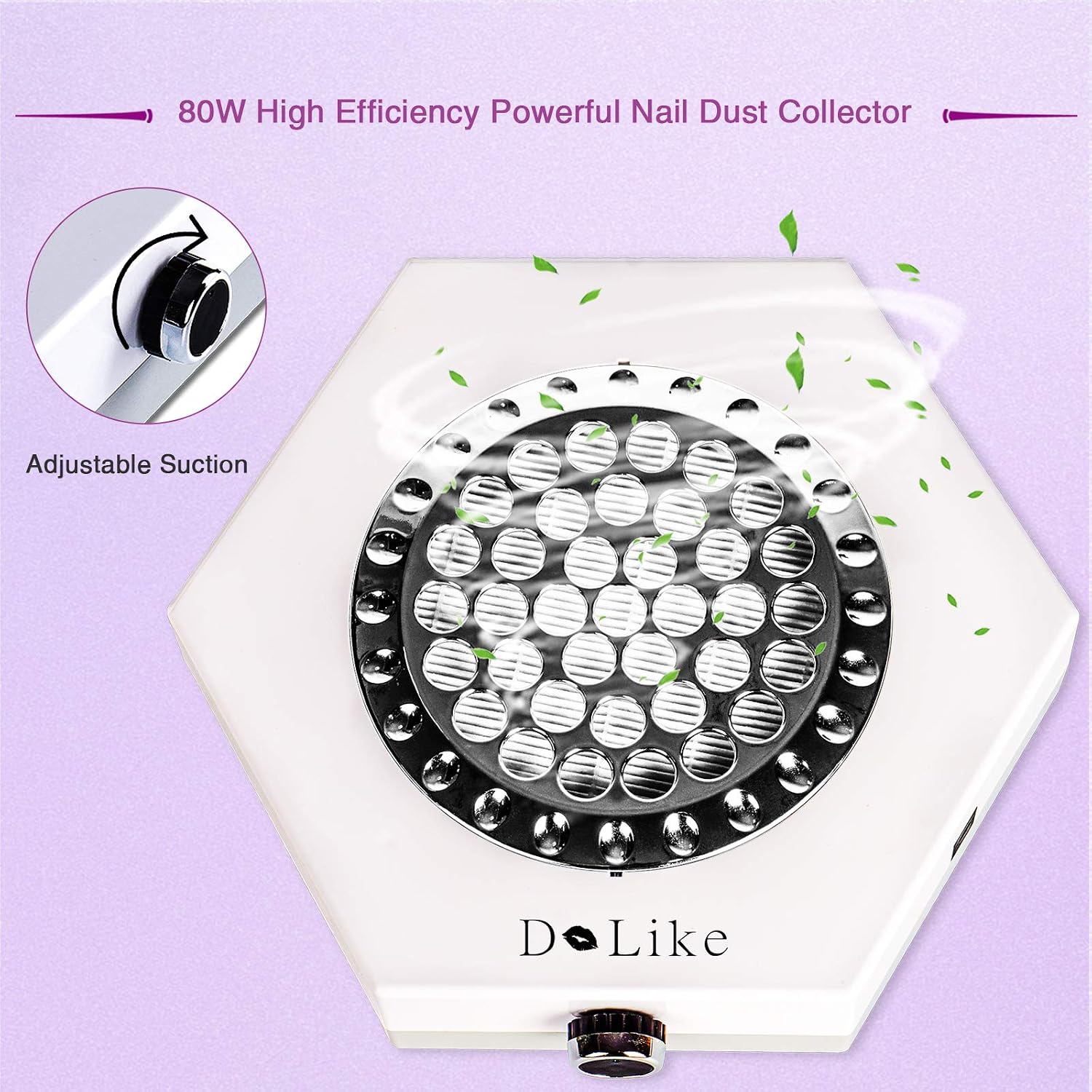 80W Nail Dust Collector Vacuum Machine Powerful Dust Collector Extractor for Nails Art Salon Professional Nail Vacuum Strong Suction for Art Salon