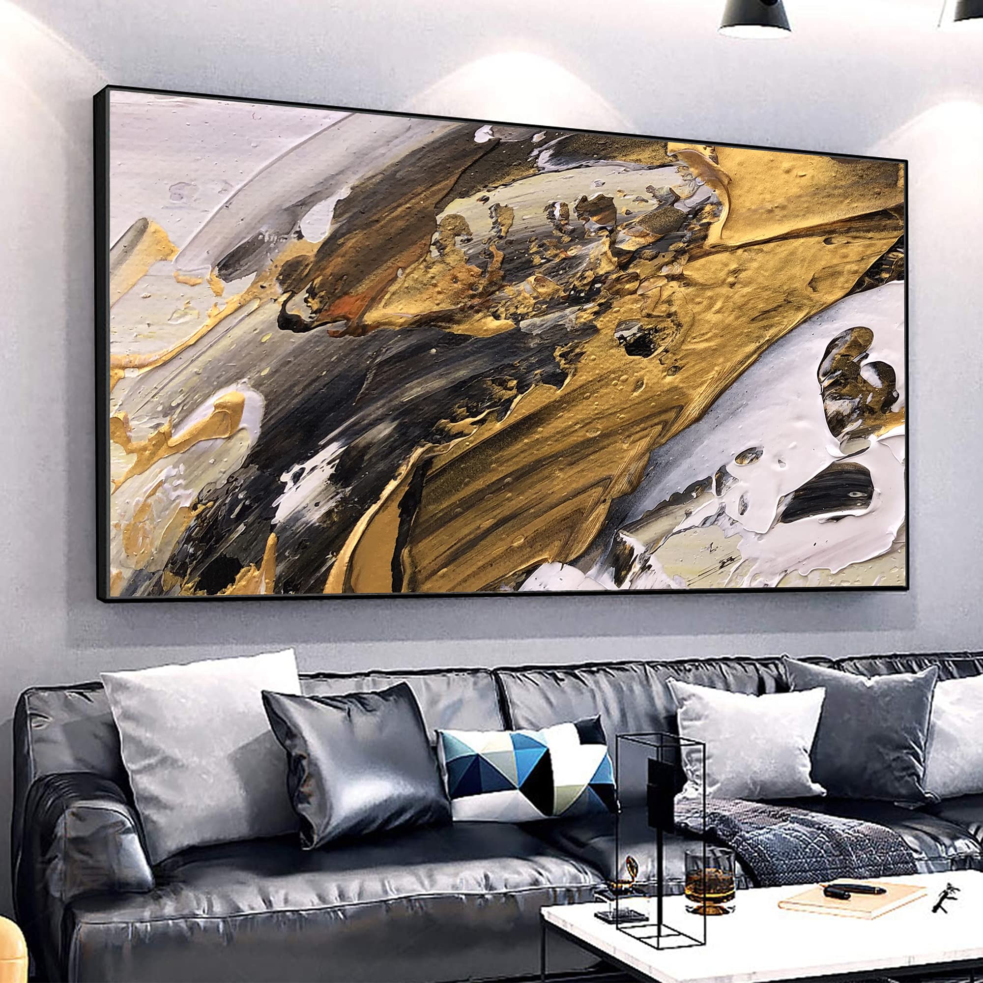 リビング装飾画の抽象的な手描きの油絵の玄関の廊下に掛けてあります。893 リビング装飾画の抽象的な手描きの油絵の玄関の廊下に950