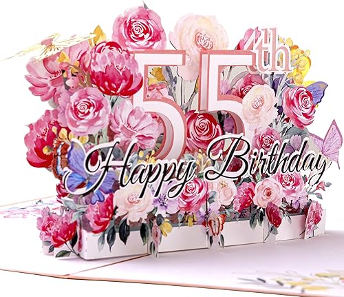 Miniatura 8 de Oyydecor Tarjeta emergente de feliz cumpleaños 65 para mujeres, esposa, regalo de cumpleaños 65 para mamá, tarjeta de cumpleaños de felicitación 3D