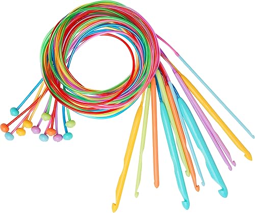 Juego de ganchos de ganchillo tunecinos de 47 pulgadas con cable, 12 tamaños de EE. UU. de E a O (0.138-0.472in) Perfecto para mantas afganas de