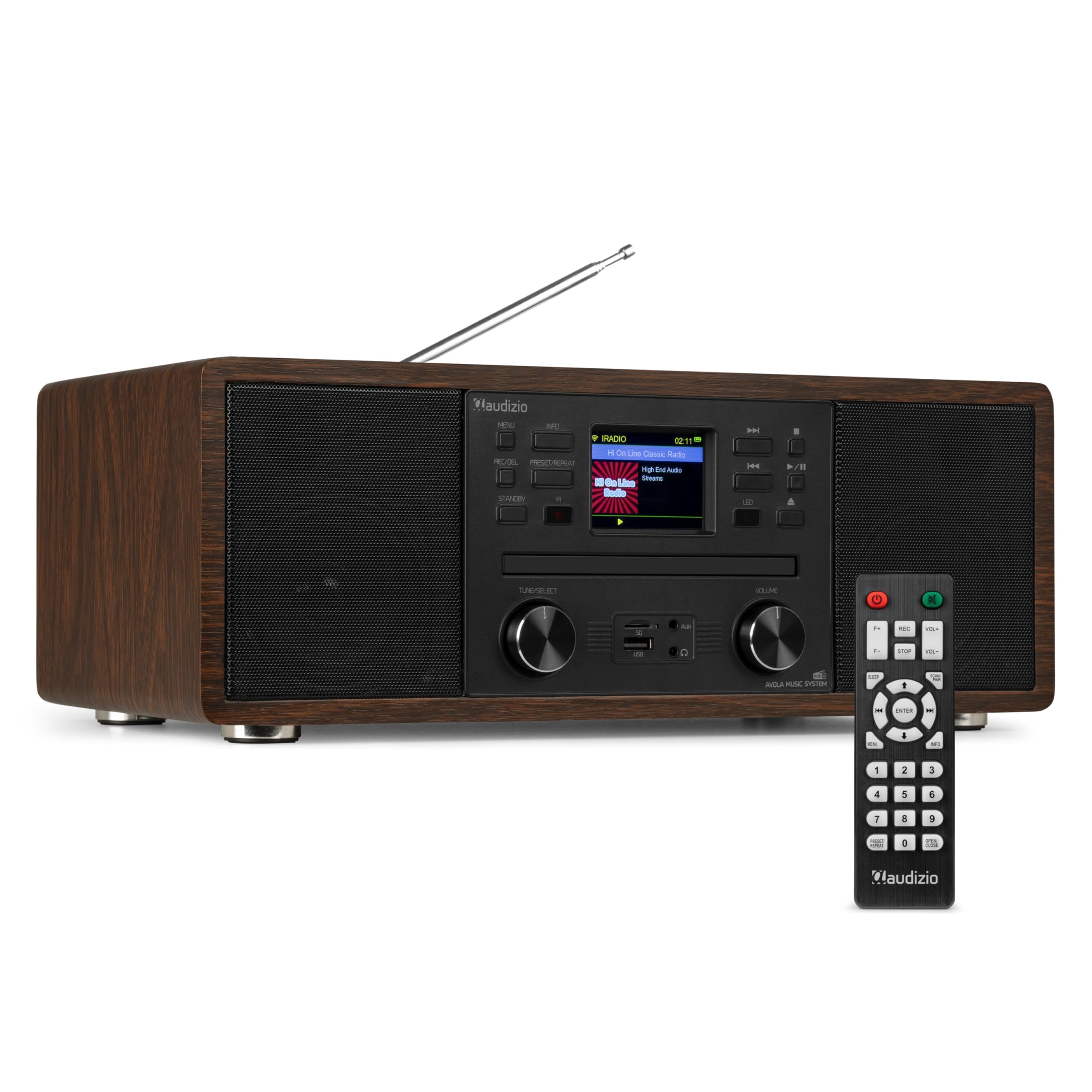 Audizio Avola: DAB+ Internetradio Mit CD-Player | WLAN, Bluetooth & FM | Hochwertiger Sound | DAB Plus Radio in Holz Braun