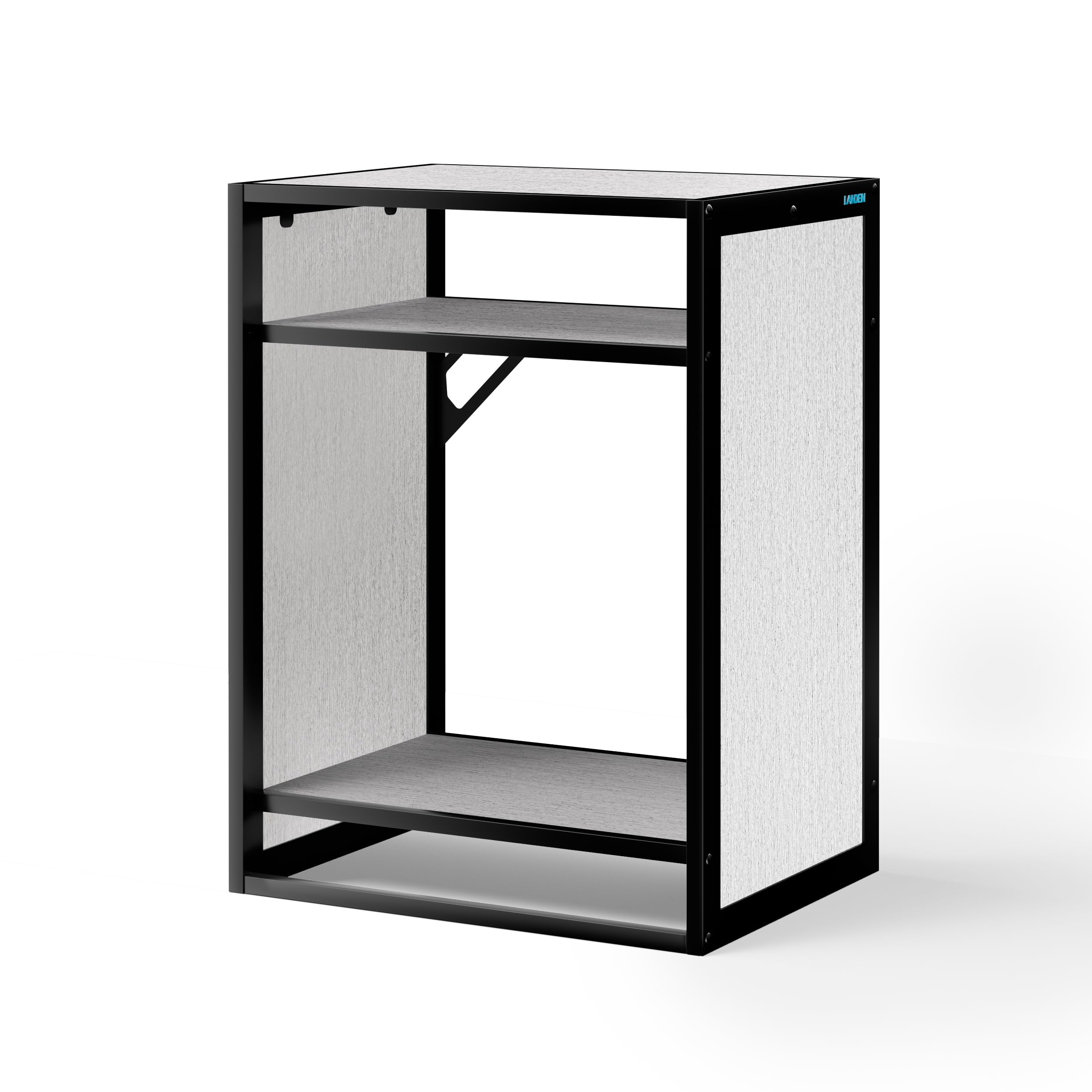 LANDEN Support d'aquarium en métal à 3 niveaux avec étagères pour aquariums jusqu'à 97 gallons, en acier inoxydable, gris, 60 x 45 x 80 cm, pour aquariums et terrariums de reptiles, utilisation à la