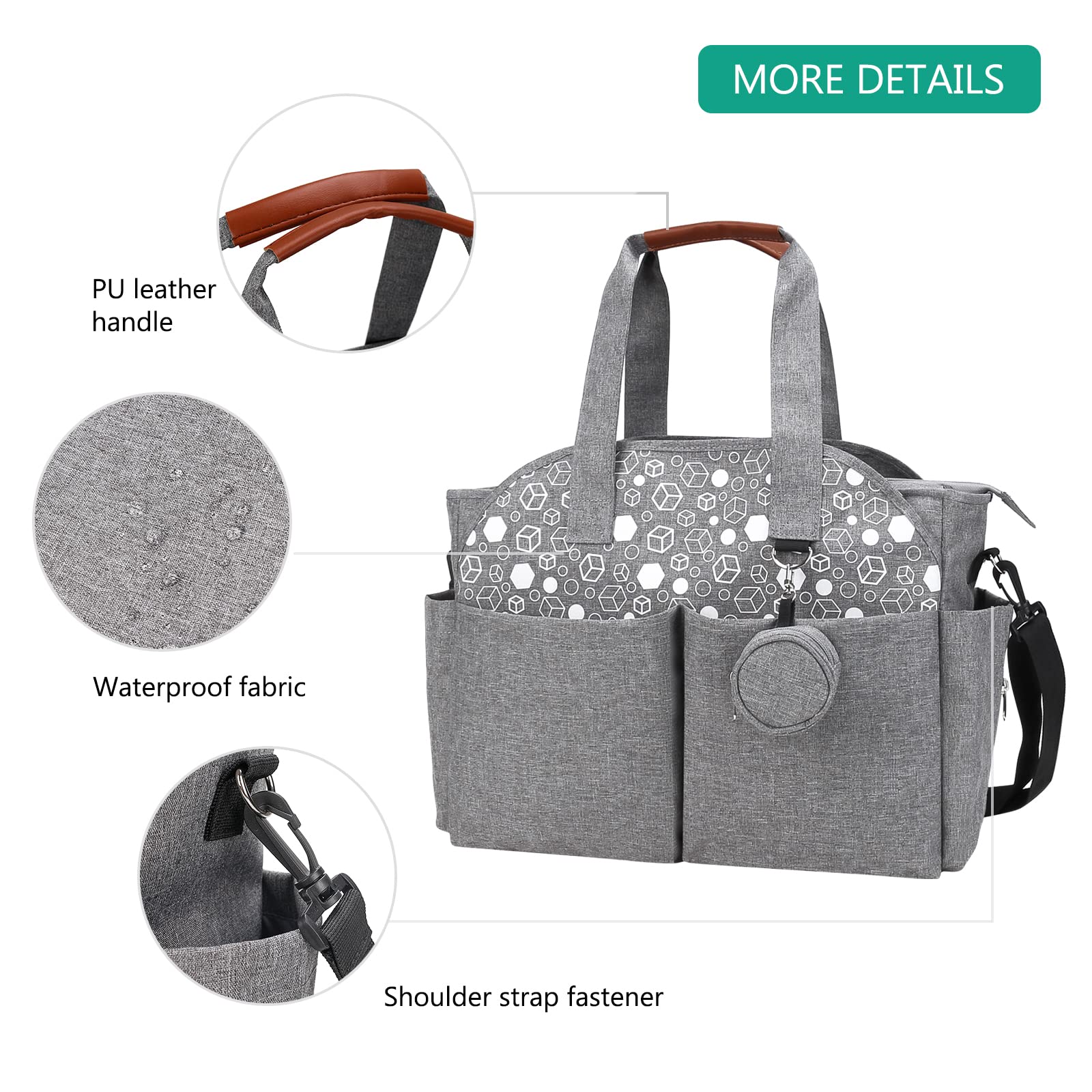 SONARIN Bolsa de Pañales para Bebés,Bolsa de Viaje para Pañales Materna Messenger Bolsos Bandolera Multifunción con Bolsa de Chupete Gran Capacidad para Todos los Accesorios para Bebés