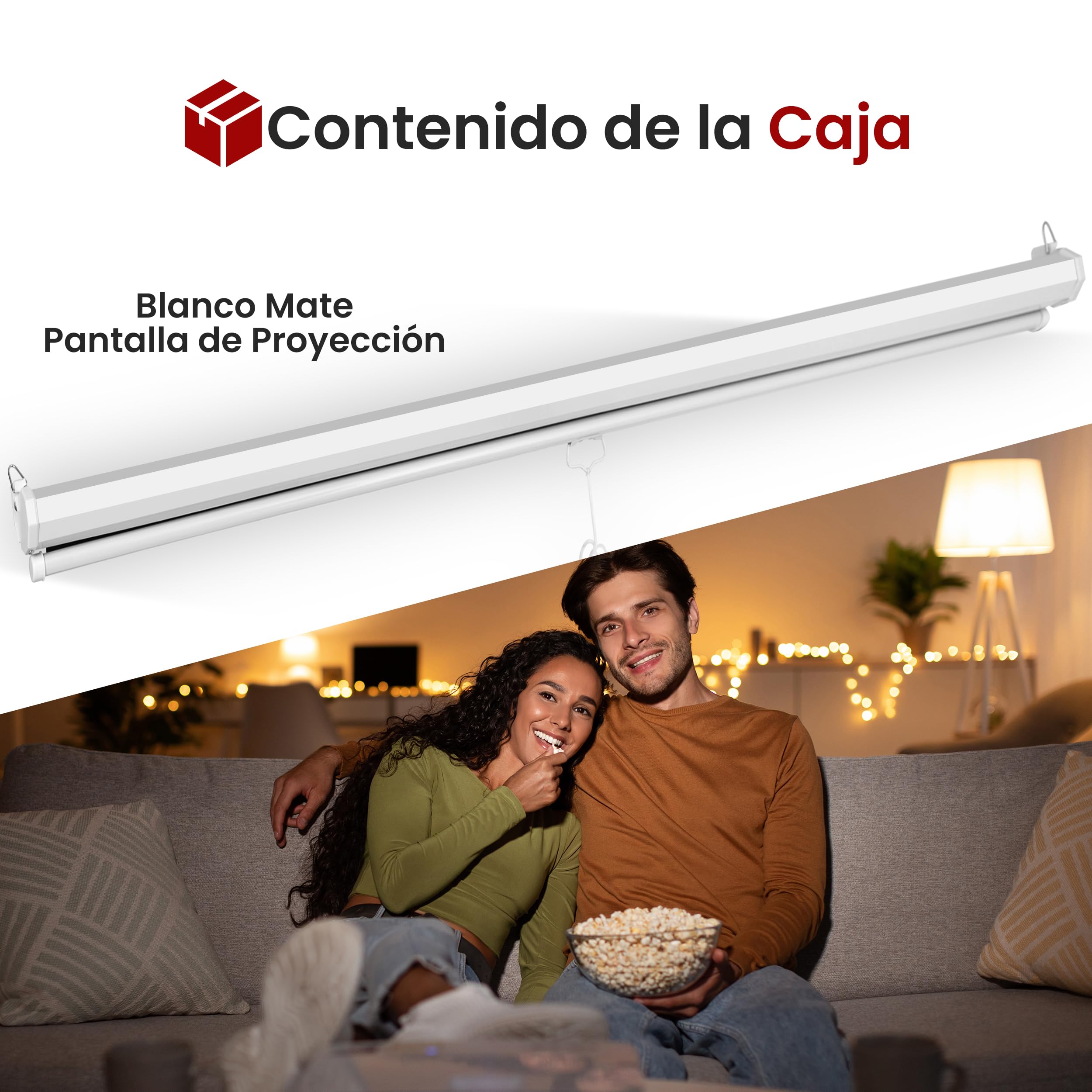 Pyle Pantalla de Proyección Manual 84" Retráctil Enrollable para Cine en Casa