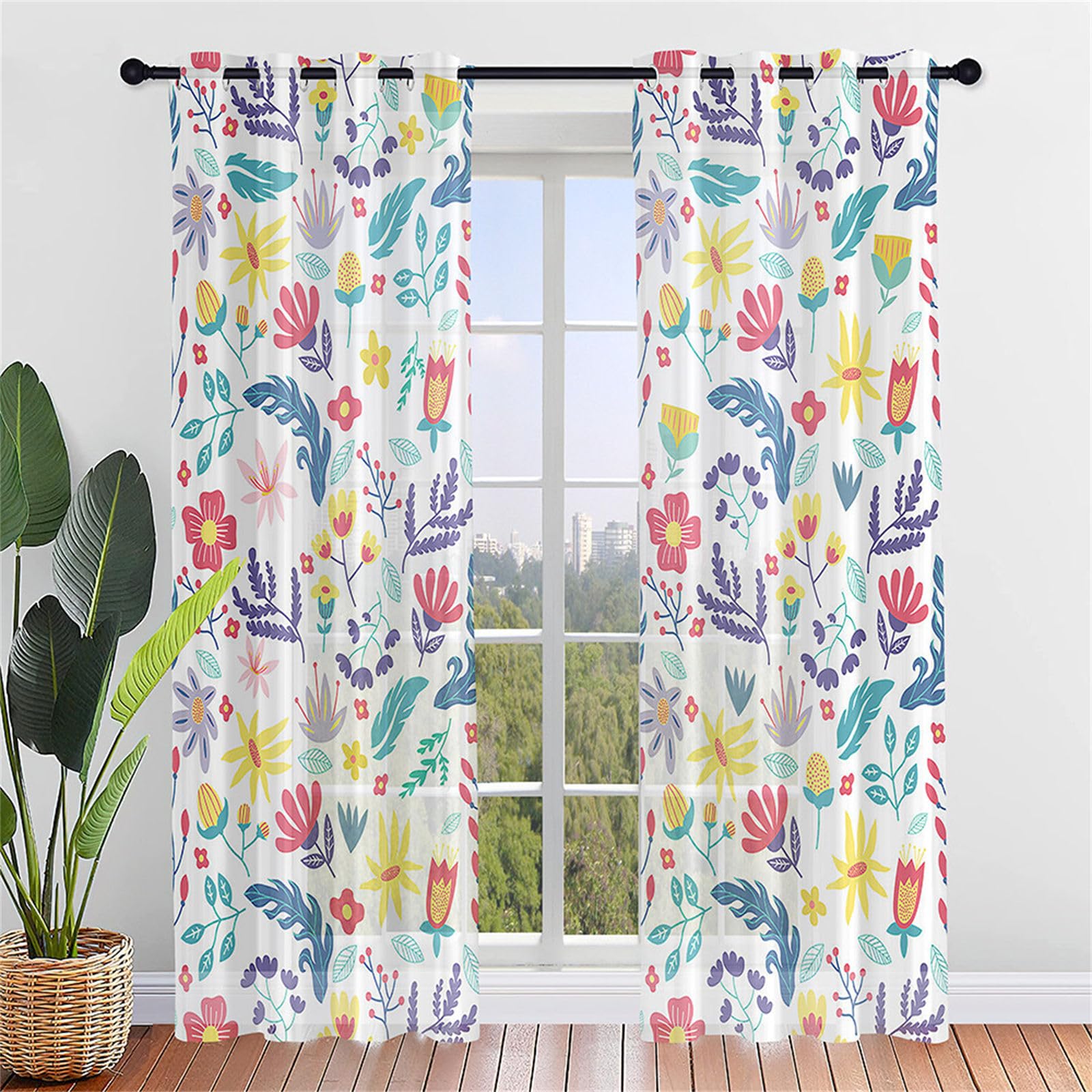 Rideaux Voilage Semi-occultants Odot - 2 Pièces 140x275 Cm, Motif Papillon 3D, Passe-tringle - 8
