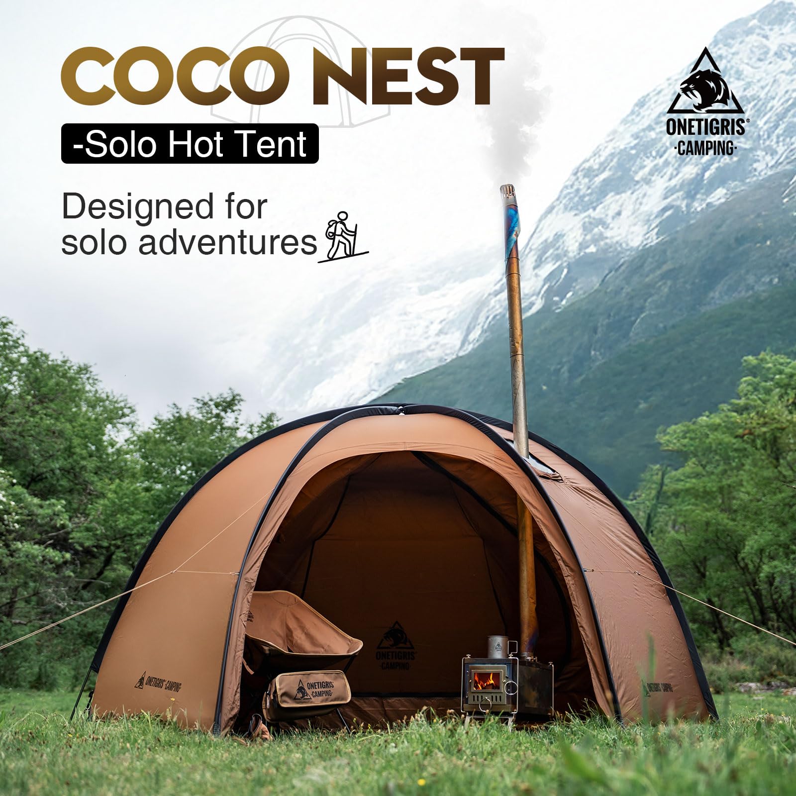 OneTigris Coco NEST Solo Hot Tent with Stove Jack, 3000mm