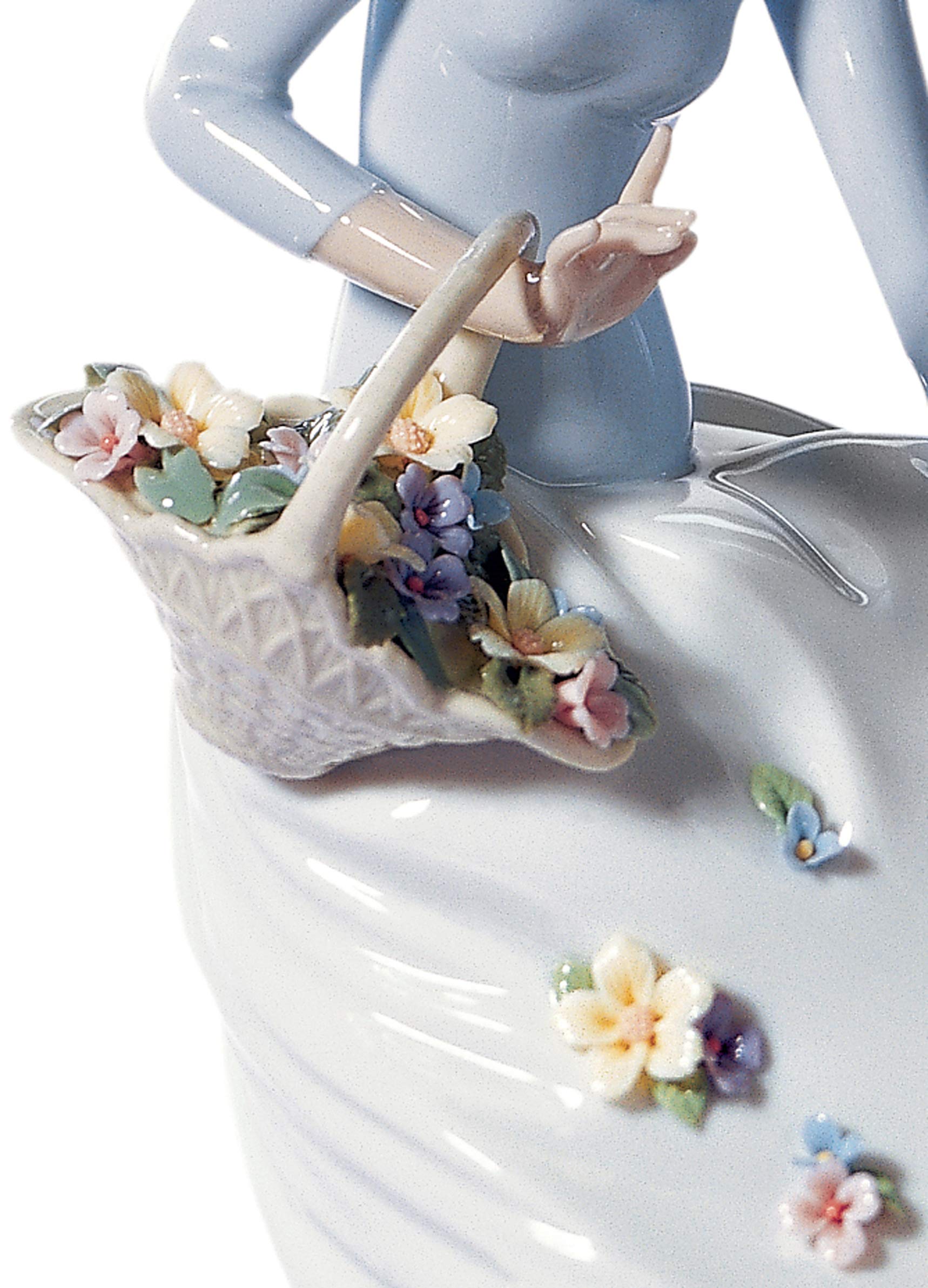 LLADRÓ Figurka Kobieta Zapachy Na Wietrze. Figurka z Porcelany Kobieta. Figurka dekoracyjna. Porcelana luksusowa.