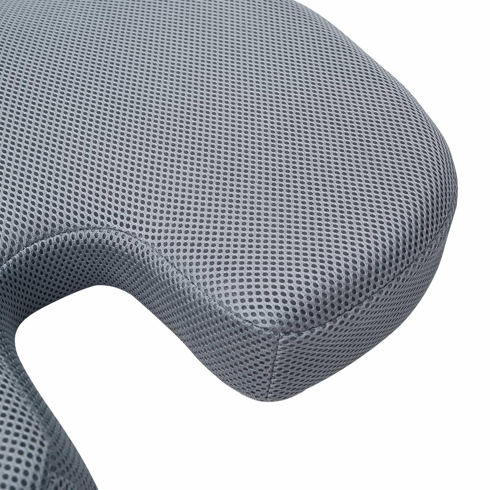 Cuscino per sedia in memory foam, grigio, 47 x 37 x 8 cm | Cuscino ergonomico per sedia per soggiorno e ufficio. Schiuma viscoelastica e rivestimento in rete lavabile.