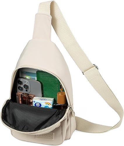 Miniatura 6 de Sling Bag Small Crossbody Bags para Mujer, Cross Body Bag Sling Mochila para deportes al aire libre Senderismo - Beige