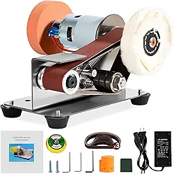 Mini Lixadeira De Cinta 30 Mm, Ferramenta Lixar Com Controle Velocidade 7 Marchas, Afiador Facas 15 Graus, Elétrica Polimento E Roda Desbaste Para Marcenaria Metalurgia
