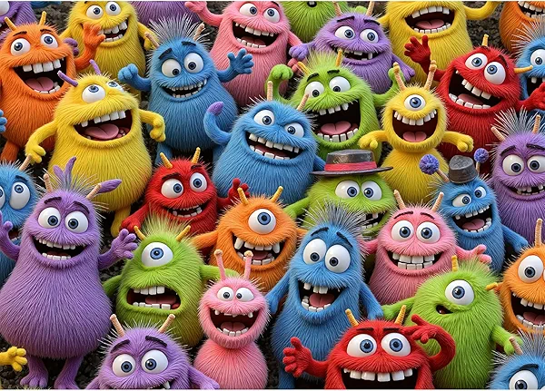 Sutinban Colorful Monster 1000 Piece Puzzle for Adults, Funny Prank Unique Halloween Jigsaw Puzzles for Kids & Adults & Teens, Coolest Adult Puzzle 1000 Pieces, Home Decor Great Gift for Family&Friend