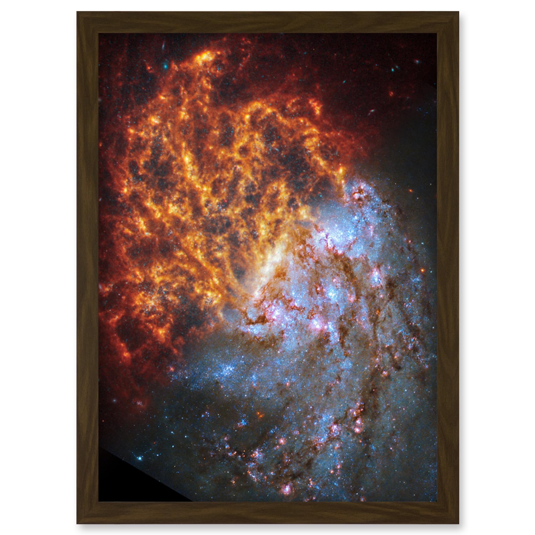 Artery8 NASA Hubble James Webb Telescope Spiral Galaxy NGC 1087 Framed Art Print - A4