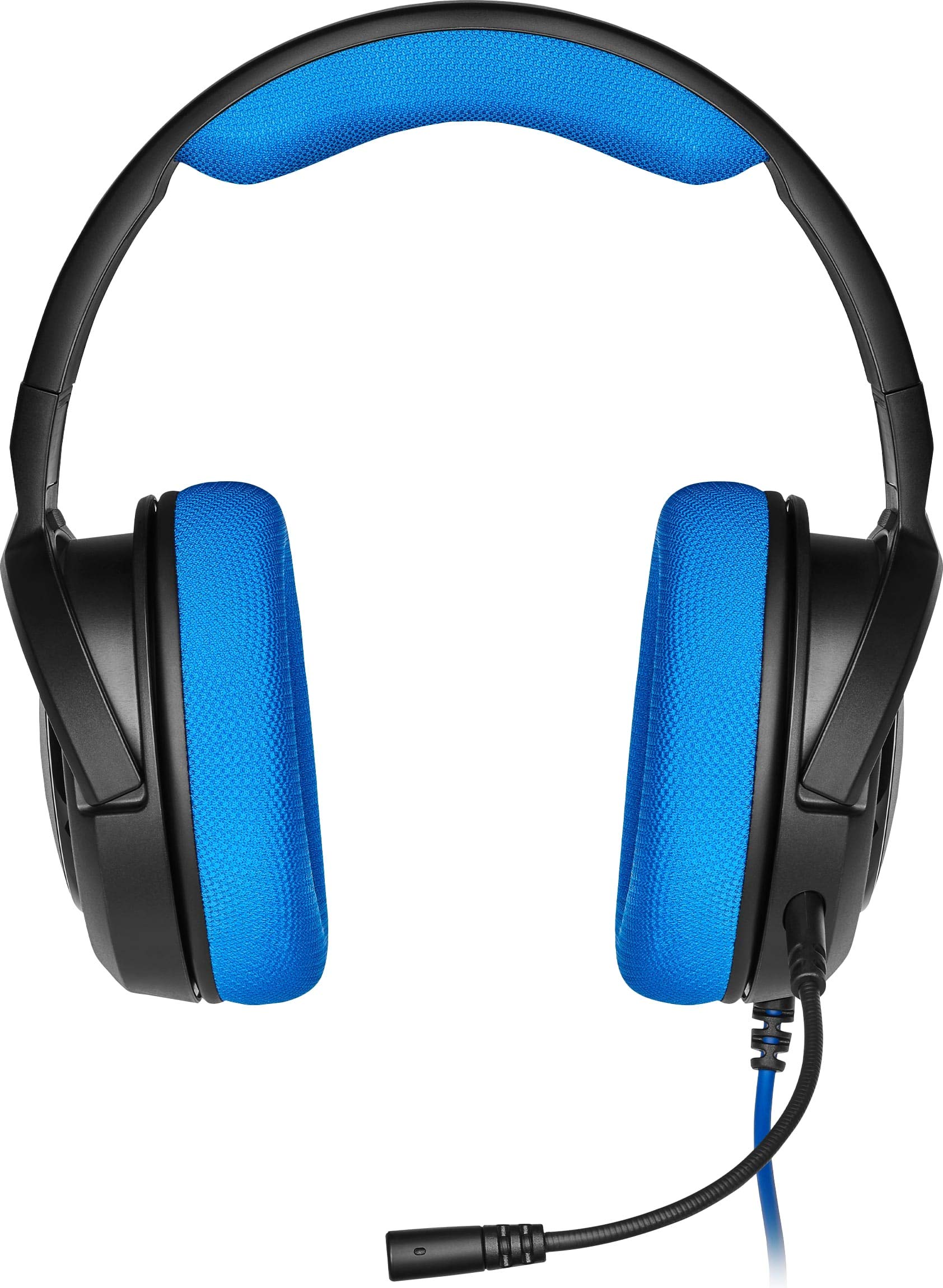 CORSAIR HS35 Casque de Jeu Filaire Stéréo Léger Multiplateforme - Microphone Unidirectionnel Détachable - Membranes en Néodyme - PC, PS5, PS4, Xbox, Nintendo Switch, Mobile - Bleu