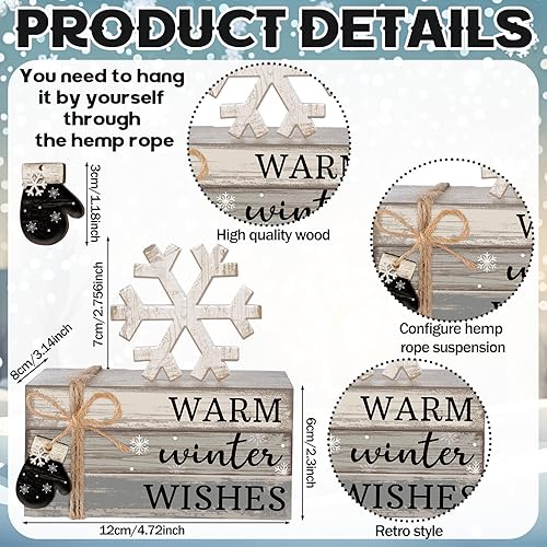 Miniatura 4 de 4 piezas de decoración de Navidad de invierno, decoración de mesa de invierno, bandeja escalonada, decoración de centro de mesa, decoración de