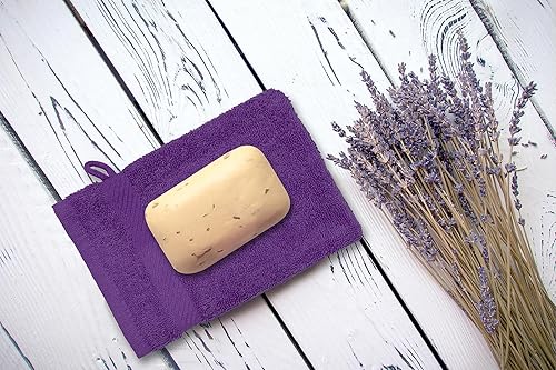 Miniatura 9 de ZUPERIA Manoplas de baño de alta calidad, paquete de 12 (6 x 9 pulgadas), 100% algodón, estilo europeo, con lazo, toallas de baño súper suaves y