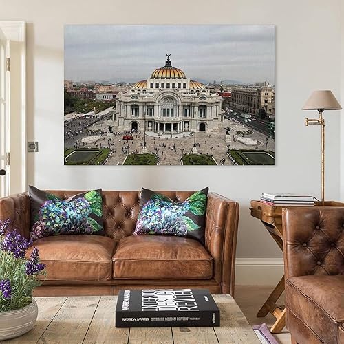 Miniatura 3 de Famous Places - Póster artístico del Palacio de Bellas Artes, México, póster artístico y arte de pared, póster moderno para decoración de dormitorio