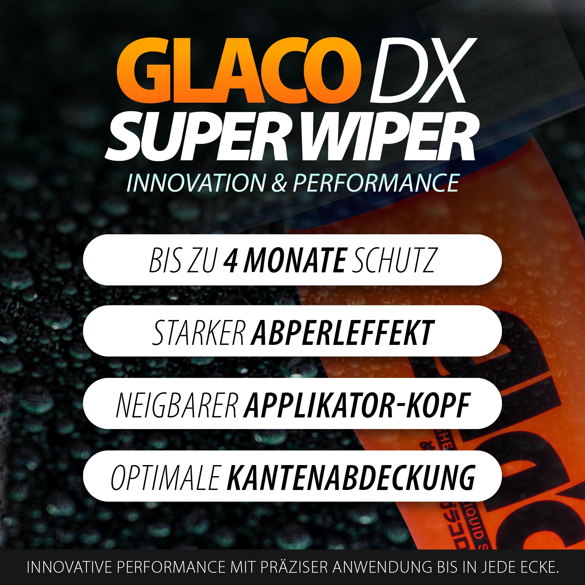 Juego de sellador de parabrisas de coche, Soft99 Glaco Glass Compound Roll On limpiador profundo + Glaco DX, eficaz deflector de lluvia para ventanas de coche hasta 4 meses, sellado nano de cristal
