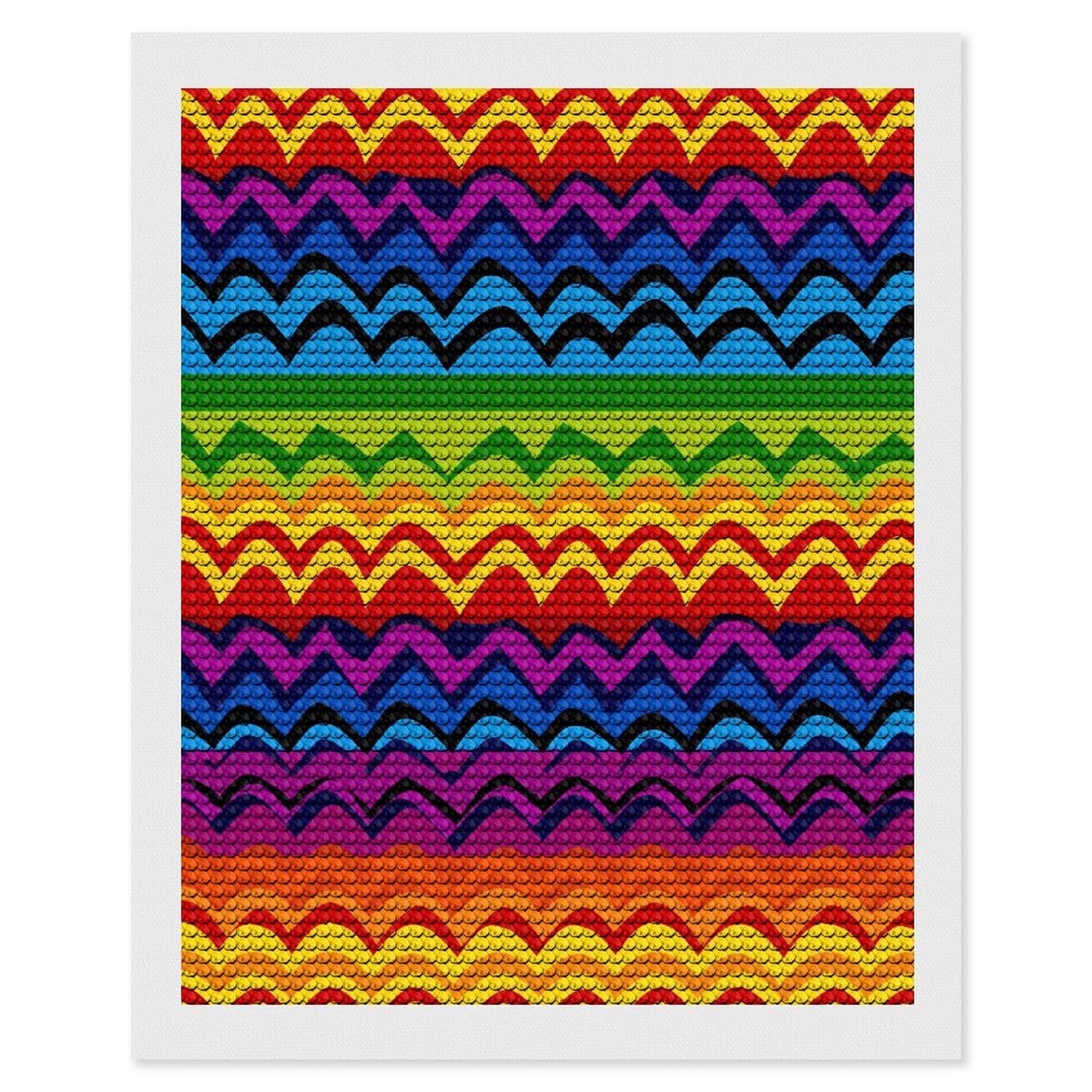 FekiLoot Gay Pride Rainbow Pattern1 Paint by Numbers Kit for Adults Beginner DIY Diamond Dots Paintings Round Full Drill Diamond Art Kits Picture Diamond Art Painting Kits for Home Decor 16"x20"