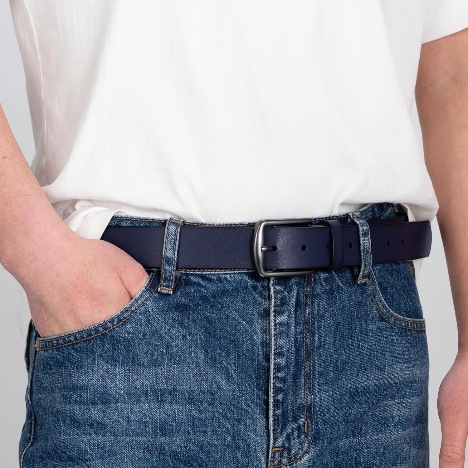 KM Legend mens Leather Dress Belt for Work Business and Casual - Image 6