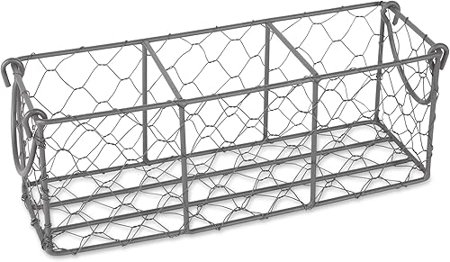 Miniatura 3 de DII Colección Chicken Wire Farmhouse Vintage, Caddy con jarrones, gris vintage
