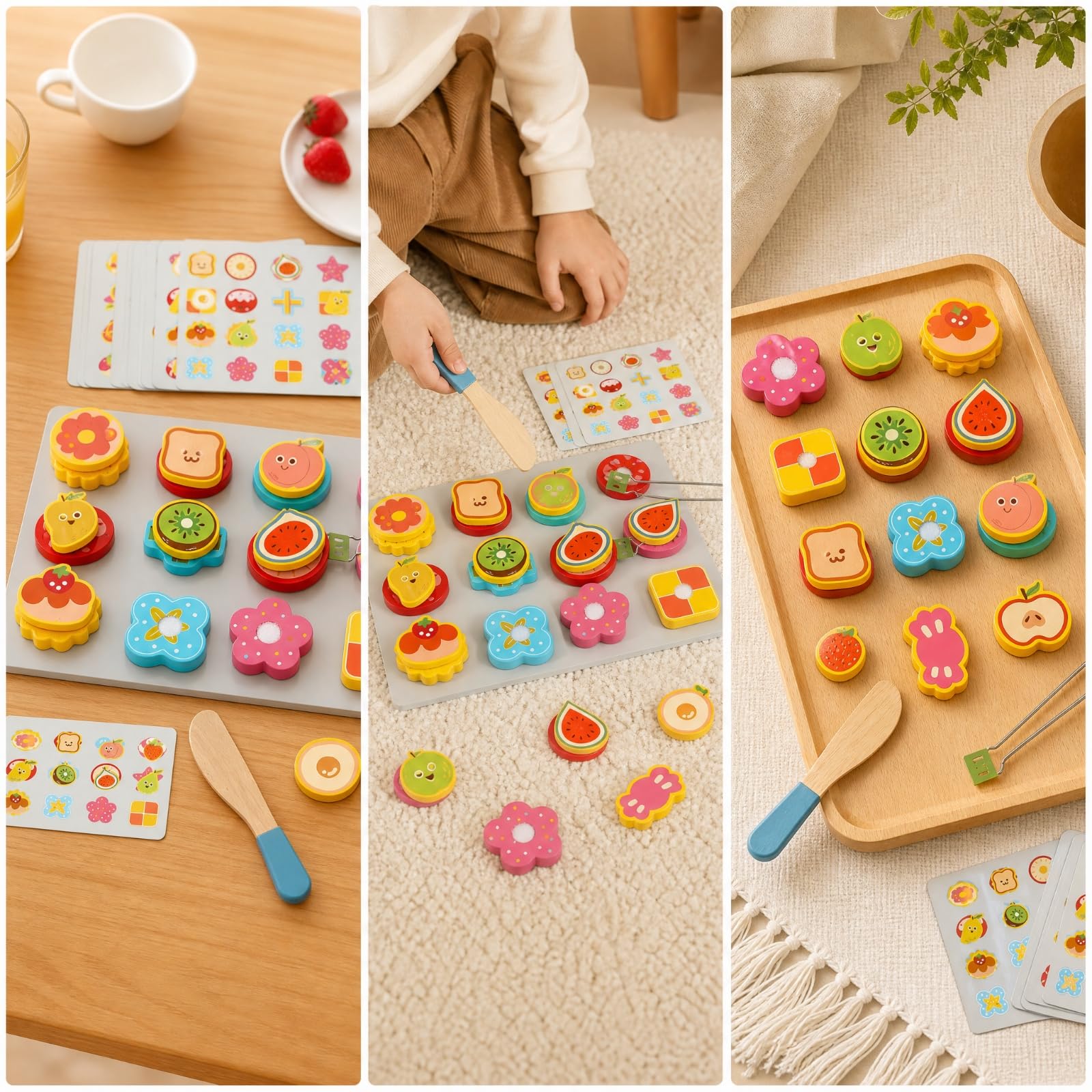 predolo Gioco di Simulazione da con Tavola attività Colorato Giocattolo da in Legno Educativo per Bambini 3 Anni in, Area Giochi Prescolare