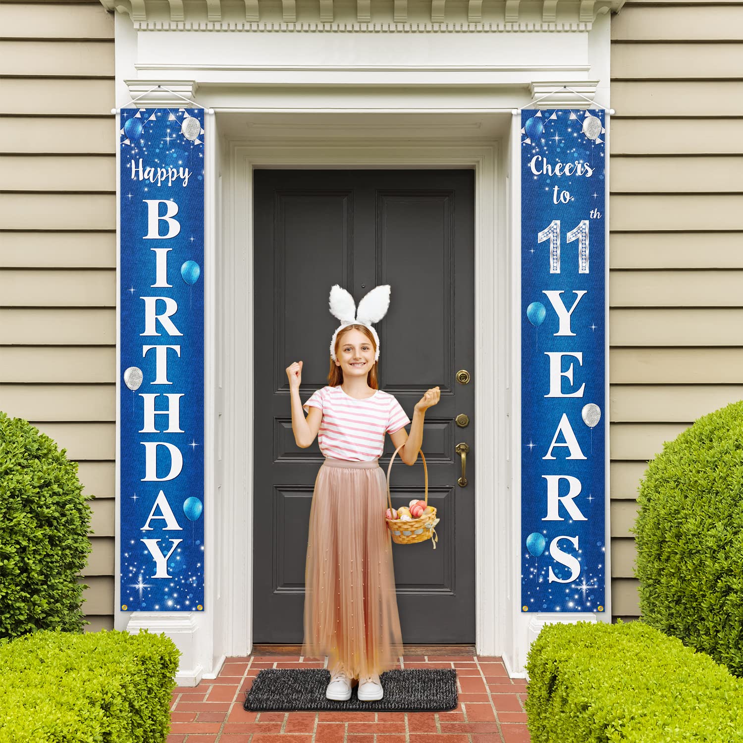 Happy 11th Birthday Door Banner - Cheers To Eleven Years Sign