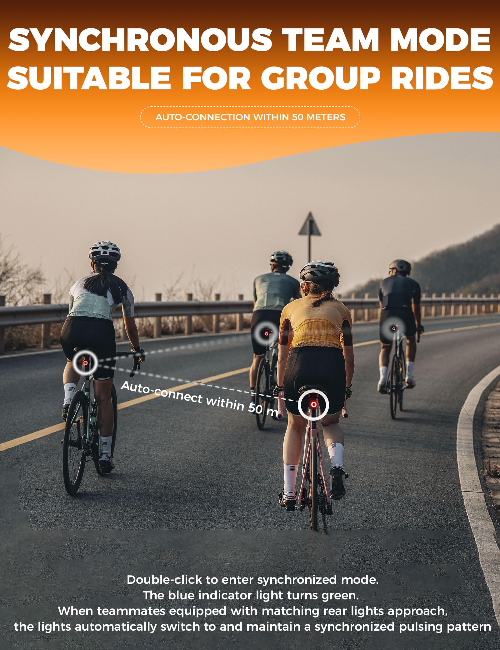 ROCKBROS Luce Posteriore Bici, con Freno e Sensore di Vibrazione, Luci Bicicletta LED Impermeabile IPX6 4 modalità LED, Fanale Posteriore USB Ricaricabile, per MTB, Bici da Corsa, Strada