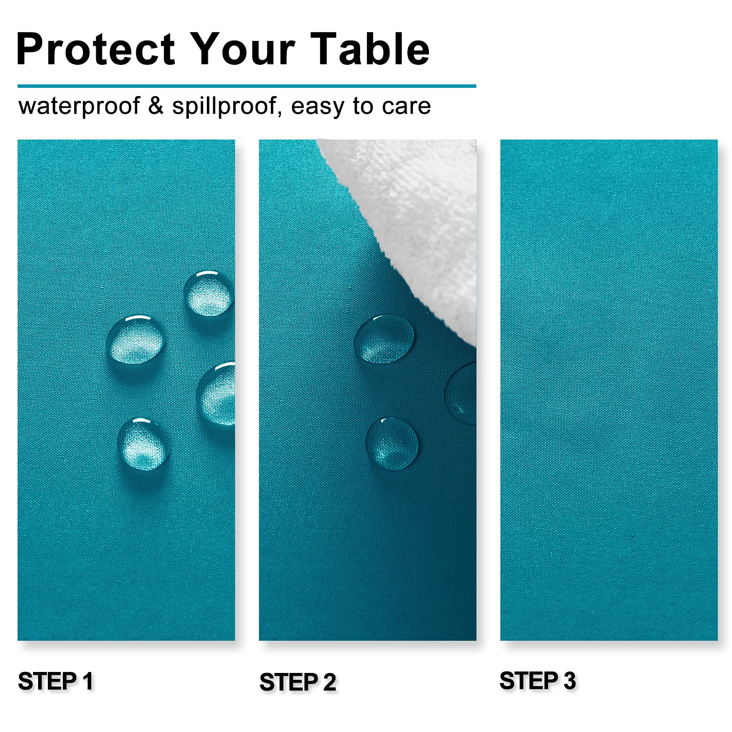 Hiasan Rectangle Tablecloth, Water Resistant and Spillproof Kitchen Washable Polyester Fabric Table Cloth for 6 Foot Tables - Image 3
