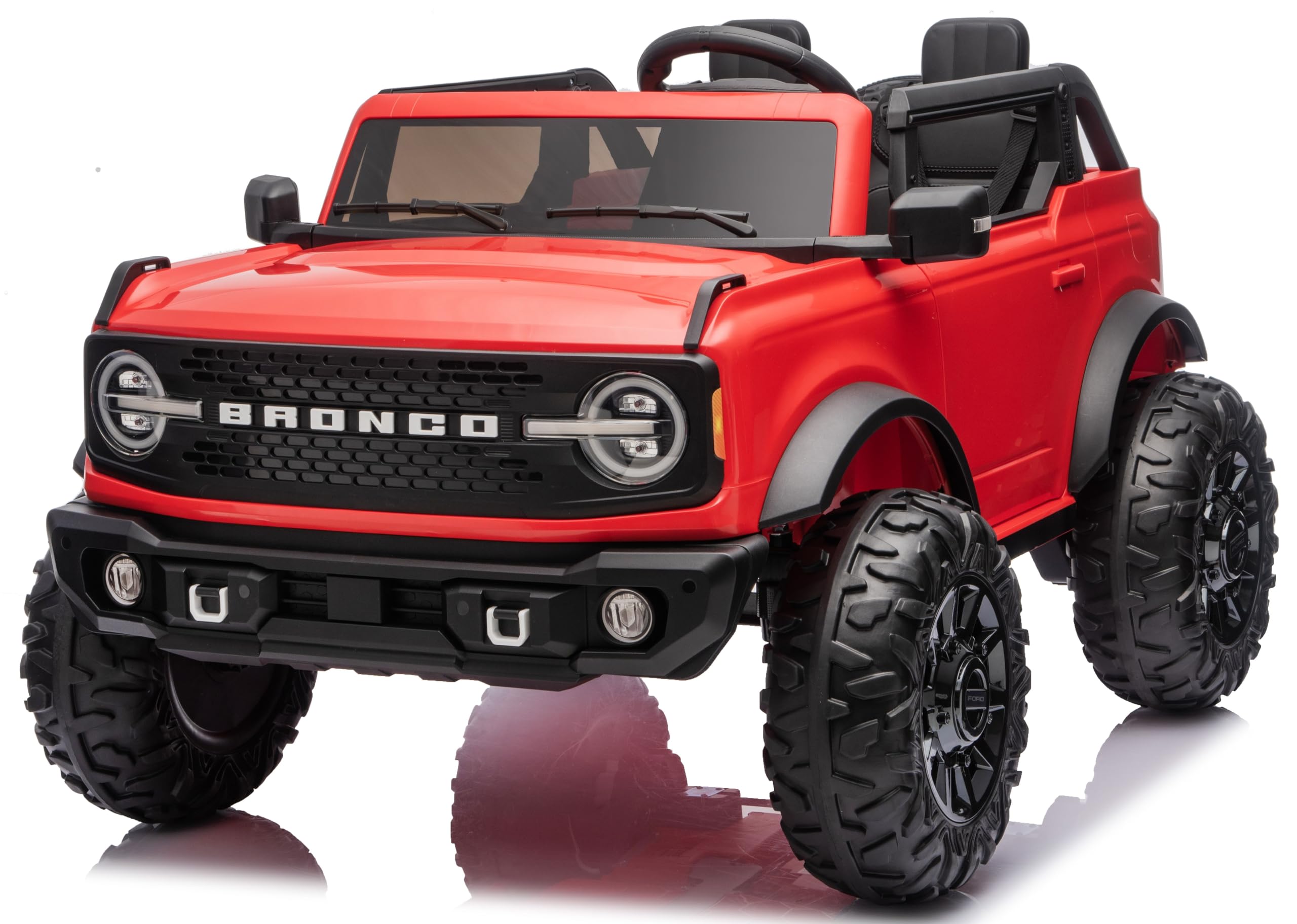 Set 4 Ruote in Gomma EVA XL con Copriruota per Auto Elettrica per Bambini Nuova Ford Bronco 24V – Ruote Antiscivolo Silenziose, Maggiore Aderenza e Comfort di Guida