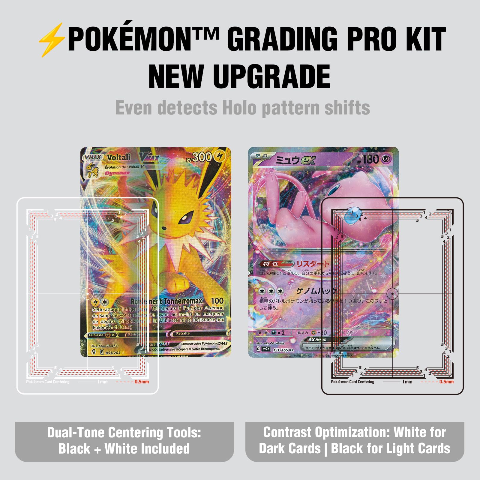 Kit de herramientas de clasificación de centrado de tarjetas compatible con Pokémon TCG, juego de clasificación de tarjetas coleccionables con tarjeta de medición de grosor, accesorios de