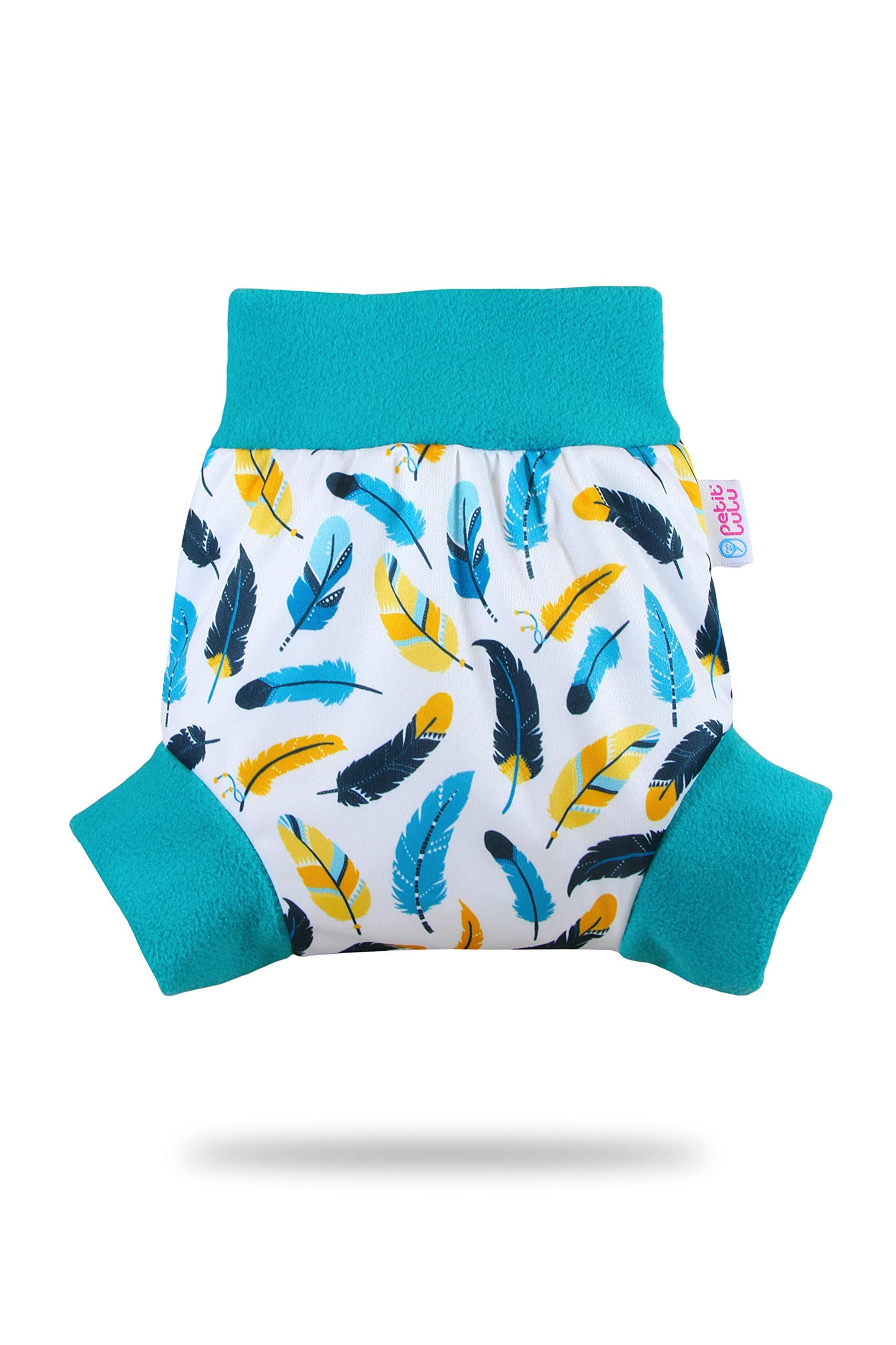 Petit Lulu Pull Up PUL Surpantalon taille XXL | Pantalon imperméable à enfiler pour couches culottes | Couches en tissu | Réutilisable et lavable | Fabriqué dans l'UE, Plumage, XXL