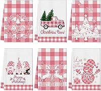 Vista 19 de Sratte 6 piezas de toallas de cocina navideñas, toallas de mano de muñecos de nieve de invierno, toallas absorbentes de árbol de Navidad y renos
