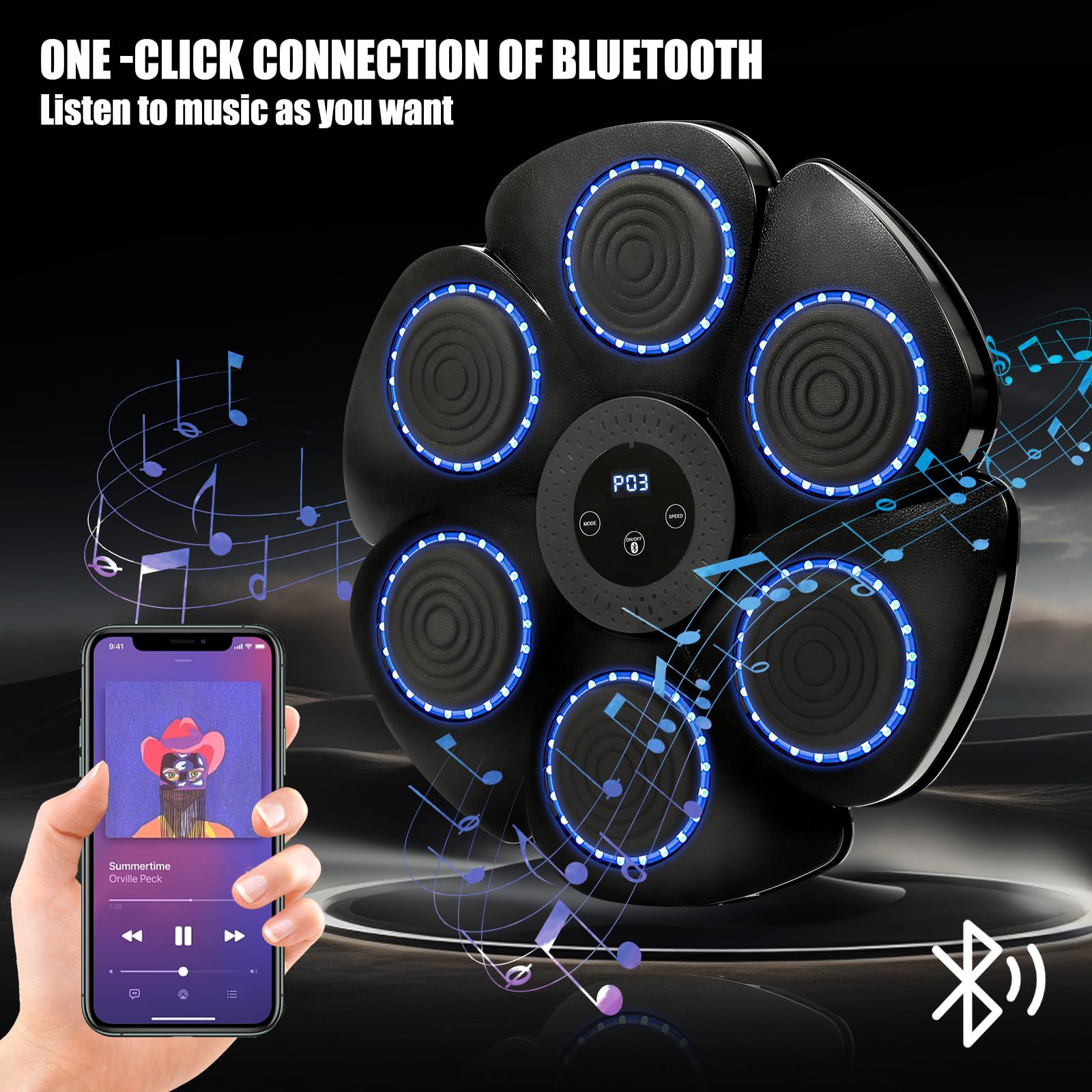 Macchina Da Boxe Musicale Zacro Con Bluetooth - 9 Modalità, 9 Velocità