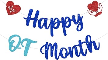 Happy OT Month Banner Occupational Therapy Month Decorations Occupational Therapist Party Decorations Blue