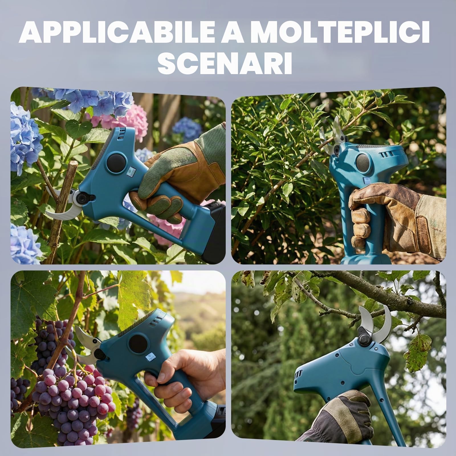 Cesoie da potatura senza fili per Makita 18 V, forbici elettriche da giardino con lama in acciaio al carbonio SK5 da 30 mm e display LCD (batteria non inclusa)