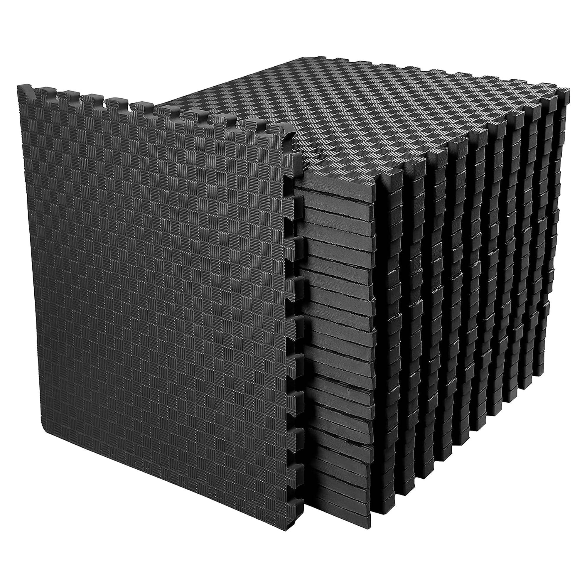 Photo 1 of ***BLUE/VIEW ALL IMAGES*** BalanceFrom Puzzle Exercise Gym Flooring Mat,1" Thick EVA Interlocking Foam Tiles Workout Mat for Home Gym, 72 Square Feet, Graphite