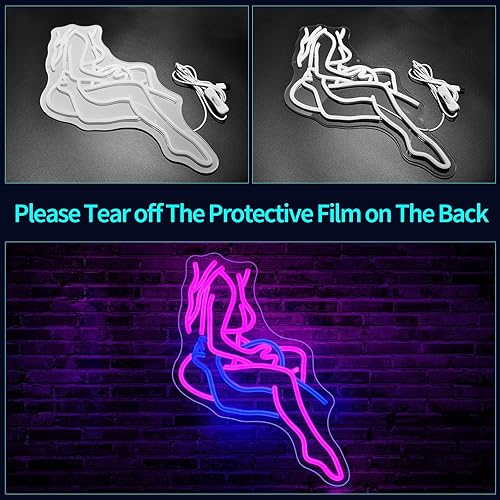 Miniatura 2 de Señal de neón para dama, JGHTURIE para decoración de pared, letrero con luz rosa, letrero LED para habitación de niñas, bar, para hombre, cueva,